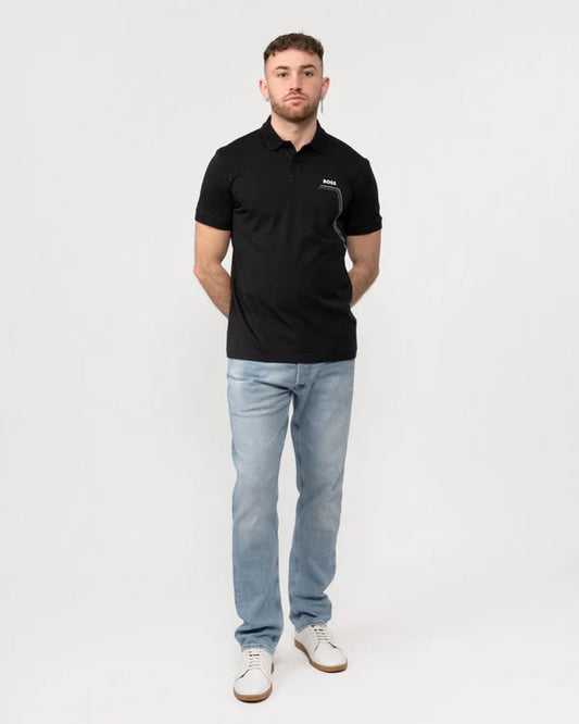 Paddy 3 Mens Black Polo Shirt