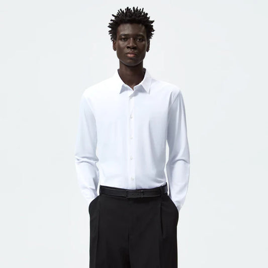 Men 'White' Premium Lycra Cotton Slim Fit Stretchable Shirt