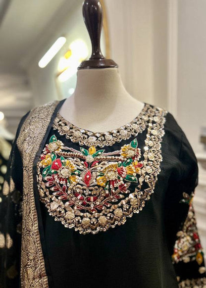Party Wear  3 Piece - Top + Bottom + Dupatta