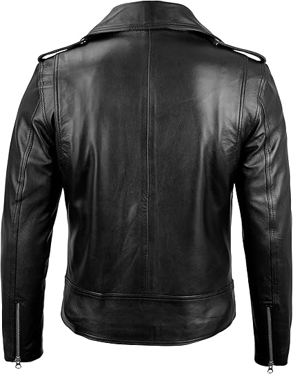 Real Lambskin Motorcycle Style Casual Leather Jackets for Men