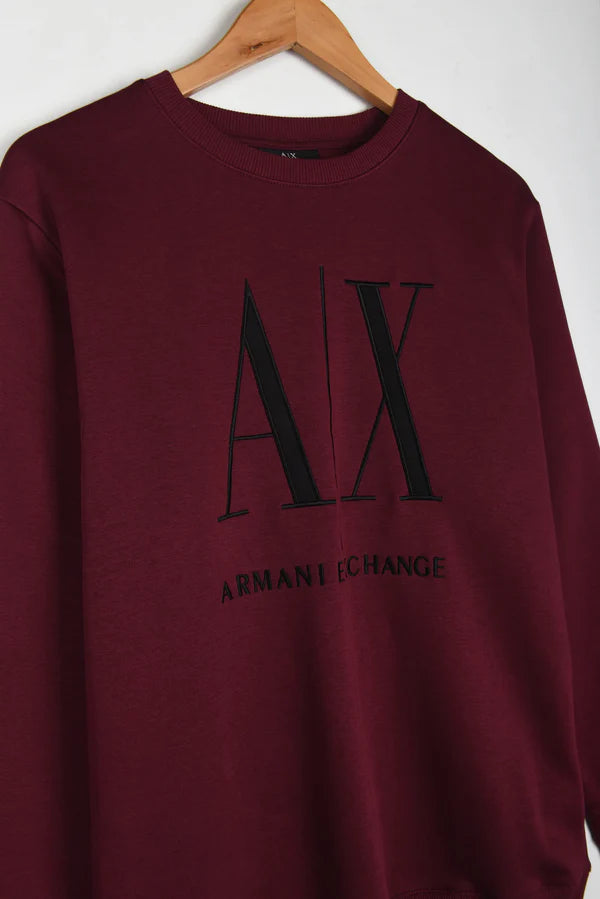 ARMANI ENLARGED EMBROIDERED LOGO SWEATSHIRT