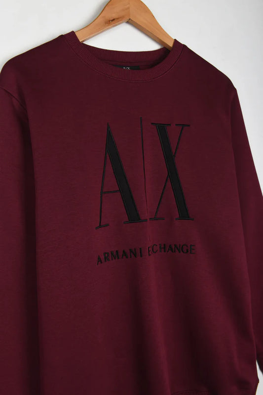 ARMANI ENLARGED EMBROIDERED LOGO SWEATSHIRT