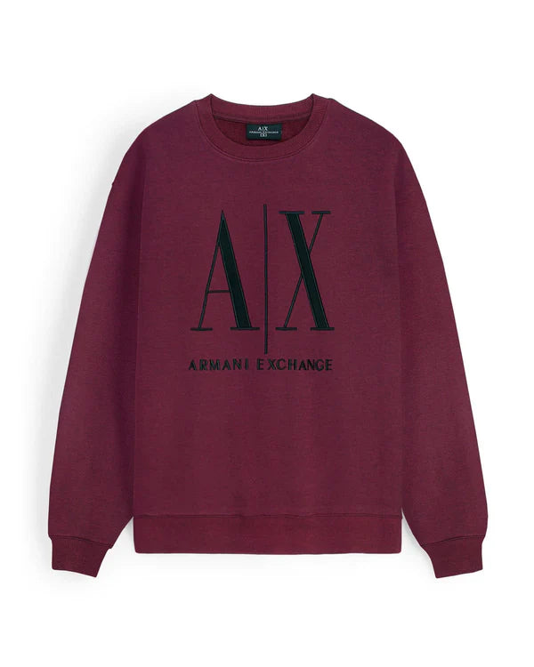 ARMANI ENLARGED EMBROIDERED LOGO SWEATSHIRT