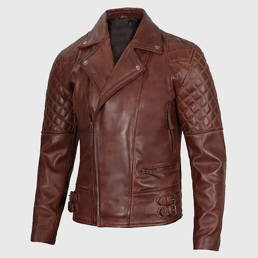 Vintage Brown Double Rider Biker Leather Jacket