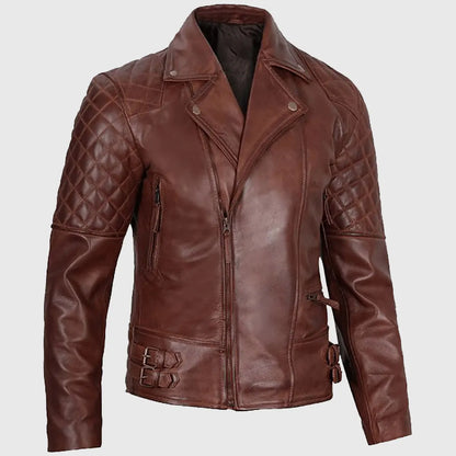 Vintage Brown Double Rider Biker Leather Jacket
