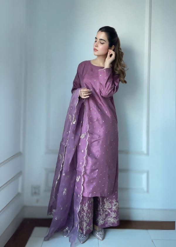 Party Wear Kurta Set Straight Trouser