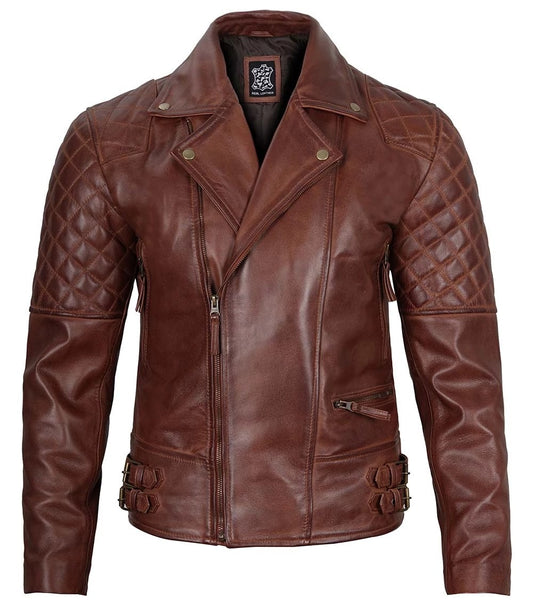 Vintage Brown Double Rider Biker Leather Jacket