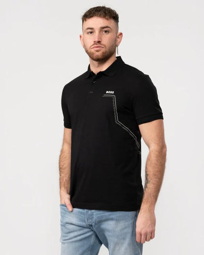 Paddy 3 Mens Black Polo Shirt