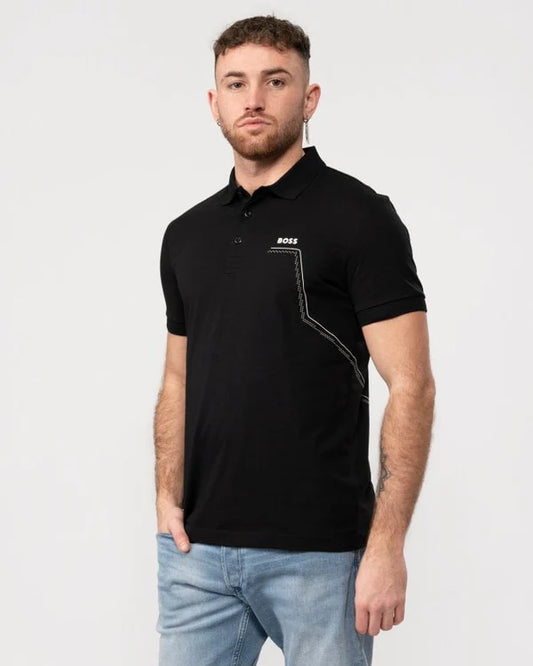 Paddy 3 Mens Black Polo Shirt