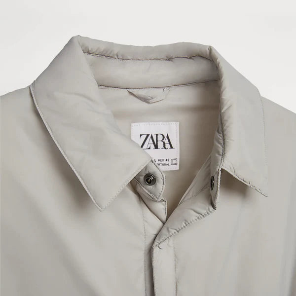ZARA – Unisex Stone Water Repellent Padded Jacket - Light Grey