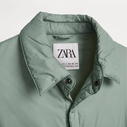 WATER REPELLENT PADDED OVERSHIRT  GREENISH