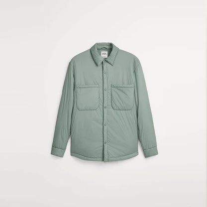 WATER REPELLENT PADDED OVERSHIRT  GREENISH