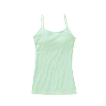 CITY LIFE - Women 'Light Green' Solid Stretch Cotton with Adjustable Straps Camisole CL905